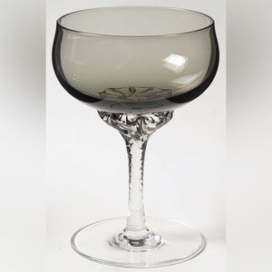 SASAKI CRYSTAL Coronation Champagne Glass Tall Sherbet Smoked Green-Grey 220 ml